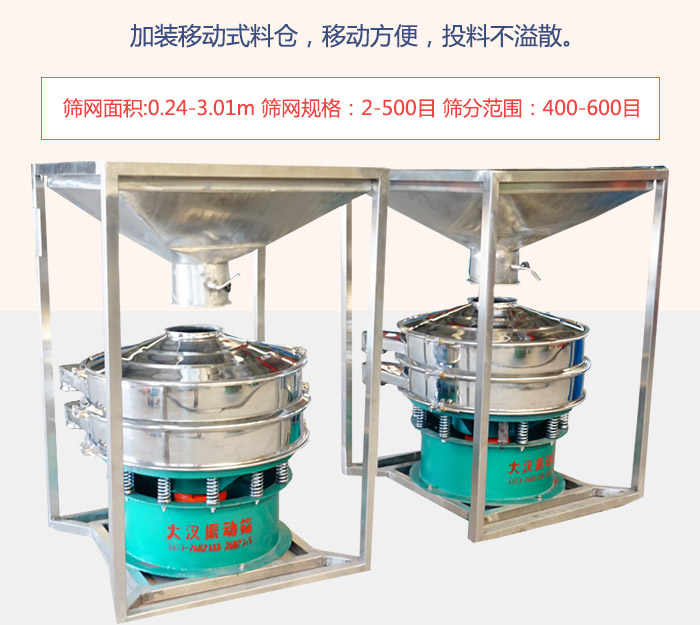 加裝移動式料倉，移動方便，投料不溢散。